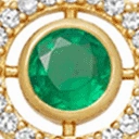 Astley Clarke Mini Icon Aura 14ct Yellow Gold Diamond Emerald Pendant