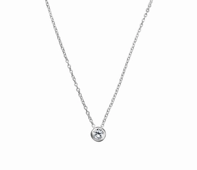 Bezel Setting CZ Necklace - 3 Colours