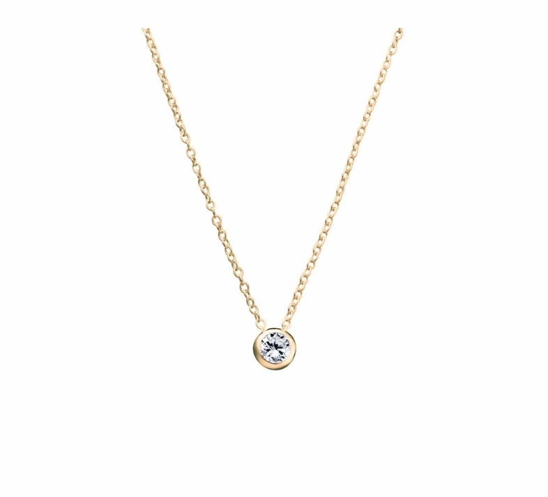 Bezel Setting CZ Necklace - 3 Colours