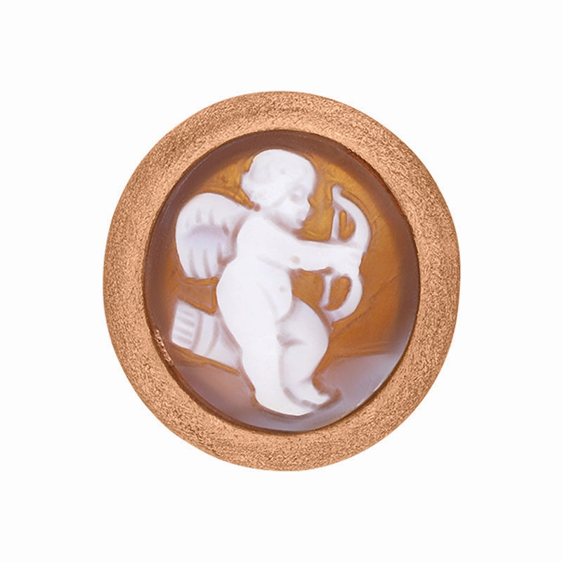 Cameo Italy Rose Gold Plated Sterling Silver Cupid Ring D