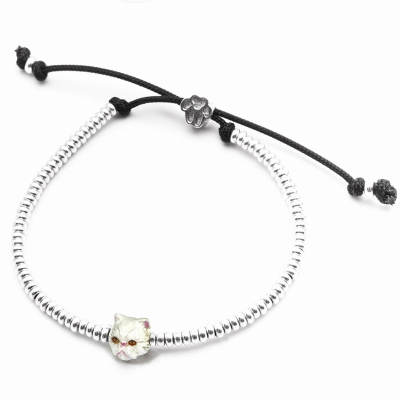 Cat Fever Sterling Silver Enamelled Persian Muzzle Bracelet D