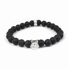 Cat Fever Sterling Silver Onyx Persian Bracelet