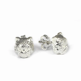 Cat Fever Sterling Silver Persian Muzzle Earrings D