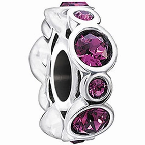 Chamilia Charm Birthstone Jewels February Silver