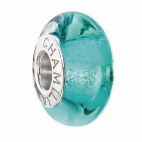 Chamilia Charm Blue Zircon Murano Glass