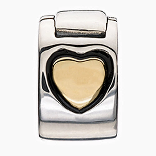 Chamilia Charm Gold Heart Lock Silver