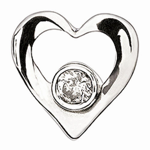 Chamilia Charm Jeweled Heart Clear Cz Silver