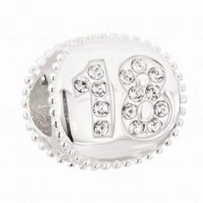 Chamilia Charm Milestone 18 Swarovski Crystal Silver