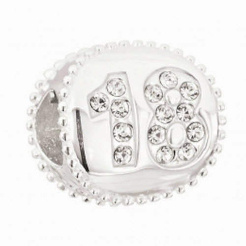Chamilia Charm Milestone 18 Swarovski Crystal Silver