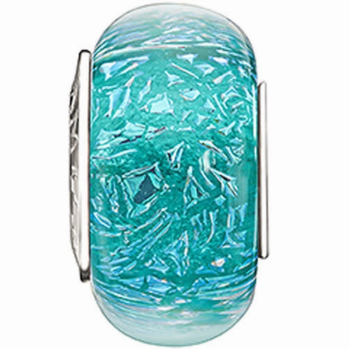Chamilia Charm Turquoise Sparkle Murano Glass