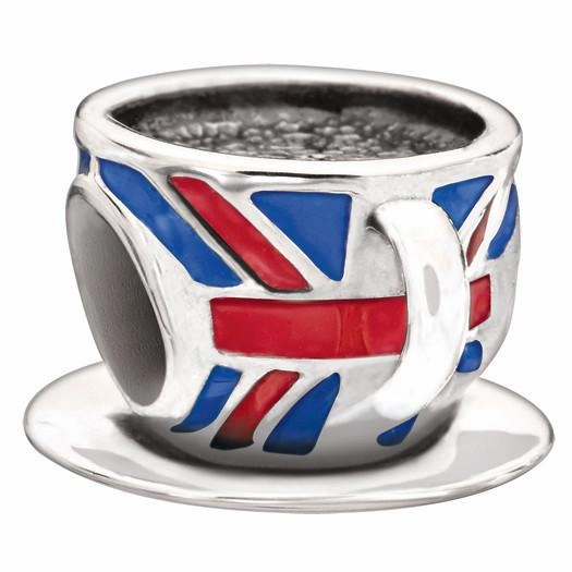 Chamilia Sterling Silver Coloured Enamel British Cuppa Charm D