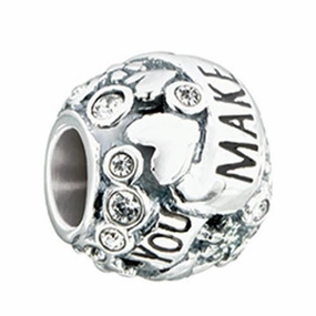 Chamilia Sterling Silver Crystal You Make My Heart Sing Charm D