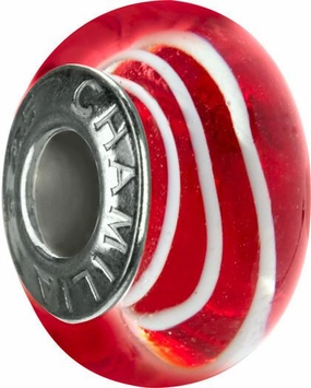 Chamilia Sterling Silver Red Murano Spiral Charm D