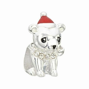 Chamilia Sterling Silver Swarovski Zirconia Red Bear Hug Charm