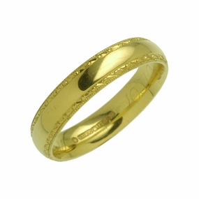 Charles Green Pattern Engraved Wedding Ring
