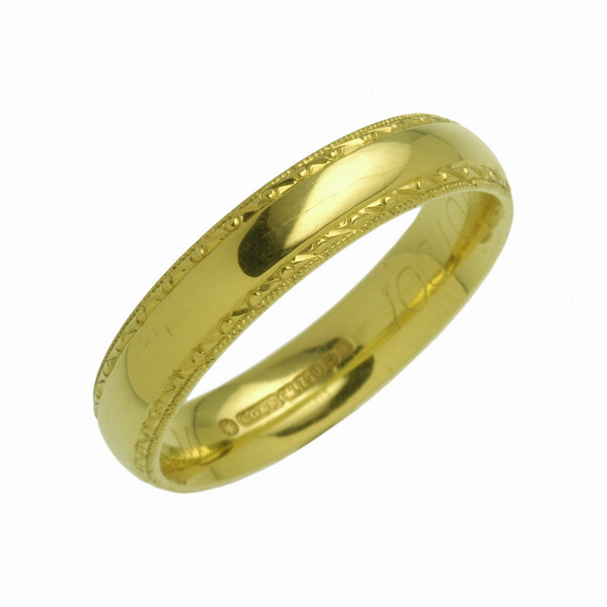 Charles Green Pattern Engraved Wedding Ring