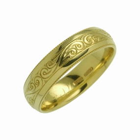 Charles Green Patterned Wedding Ring