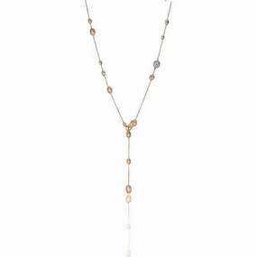 Chimento Armillas Acqua 18ct Rose Gold 0.25ct Diamond Droplets Necklace