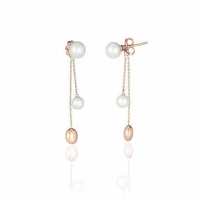 Chimento Armillas Acqua 18ct Rose Gold Pearl Double Drop Earrings