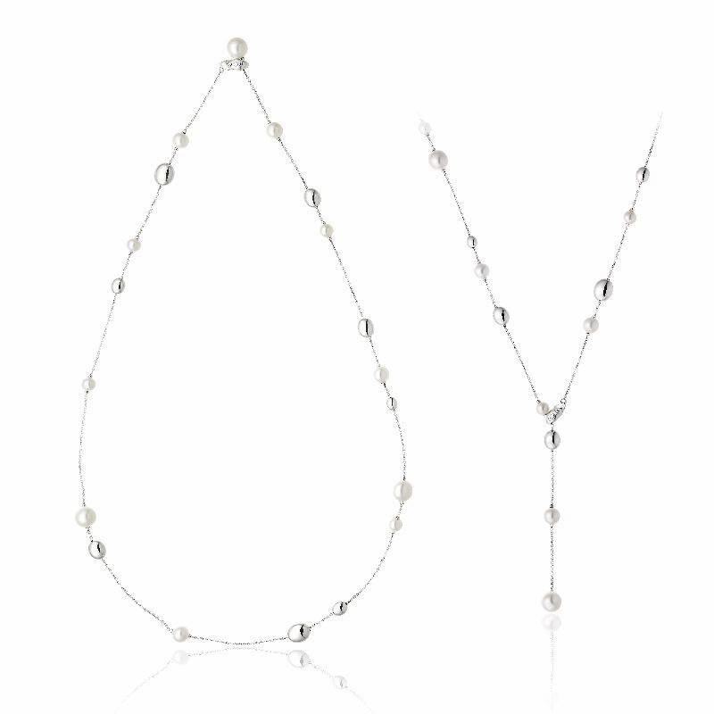 Chimento Armillas Acqua 18ct White Gold Pearl Diamond Necklace