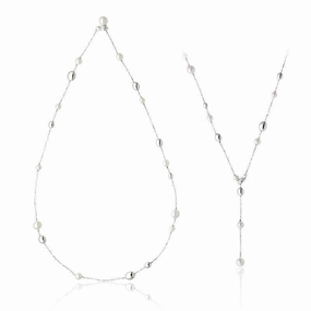 Chimento Armillas Acqua 18ct White Gold Pearl Diamond Necklace