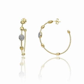 Chimento Armillas Acqua 18ct Yellow Gold 0.24ct Diamond Large Hoop Earrings