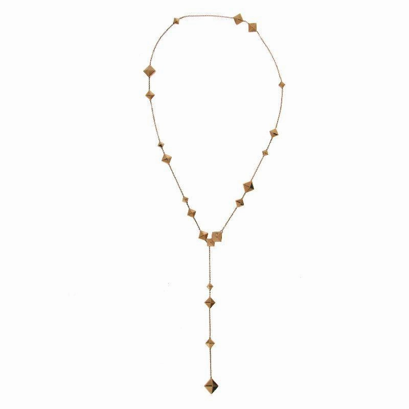 Chimento Armillas Pyramis 18ct Rose Gold Diamond Studs Necklace