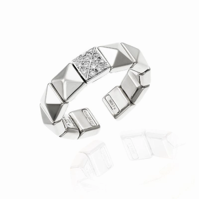 Chimento Armillas Pyramis 18ct White Gold Diamond Studs Ring