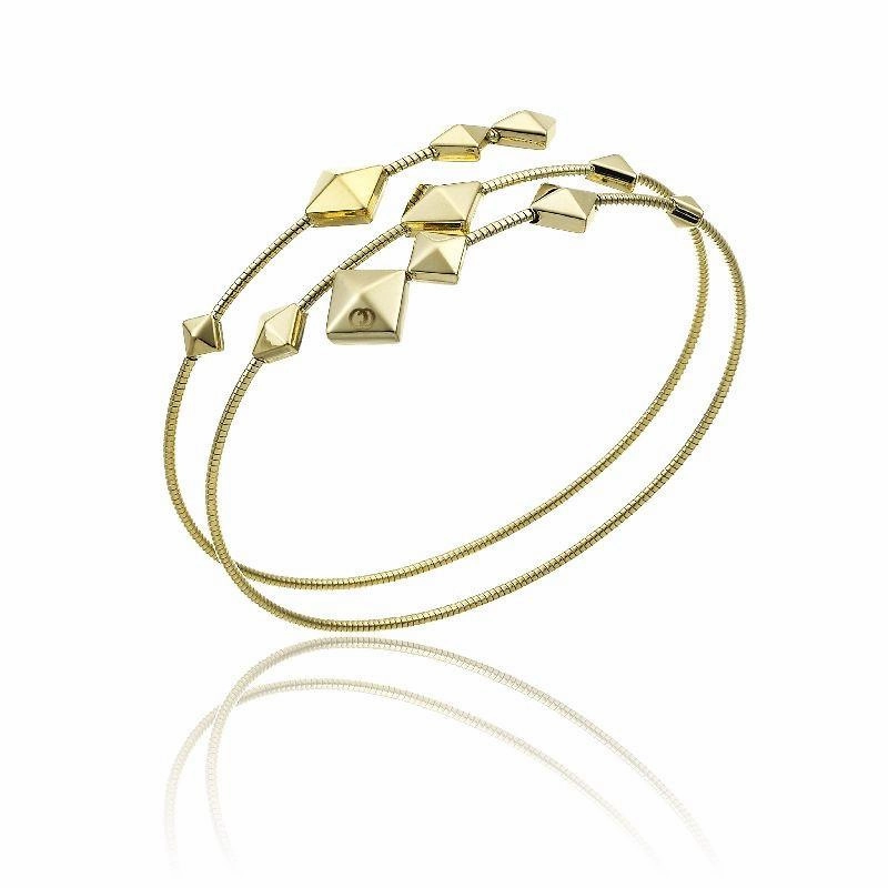 Chimento Armillas Pyramis 18ct Yellow Gold Studs Spiral Bangle