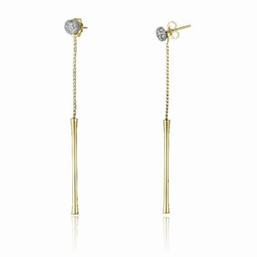 Chimento Bamboo Flirt 18ct Yellow Gold 0.43ct Diamond Drop Earrings
