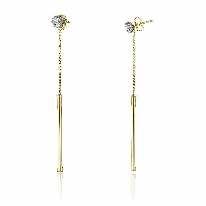 Chimento Bamboo Flirt 18ct Yellow Gold 0.43ct Diamond Drop Earrings