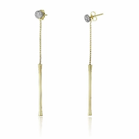 Chimento Bamboo Flirt 18ct Yellow Gold 0.43ct Diamond Drop Earrings