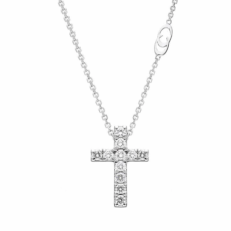Chimento Croci 18ct White Gold 0.39ct Diamond Cross Necklace