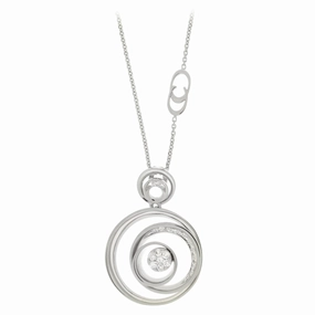 Chimento Fleur 18ct White Gold 0.23ct Diamond Orbital Necklace D