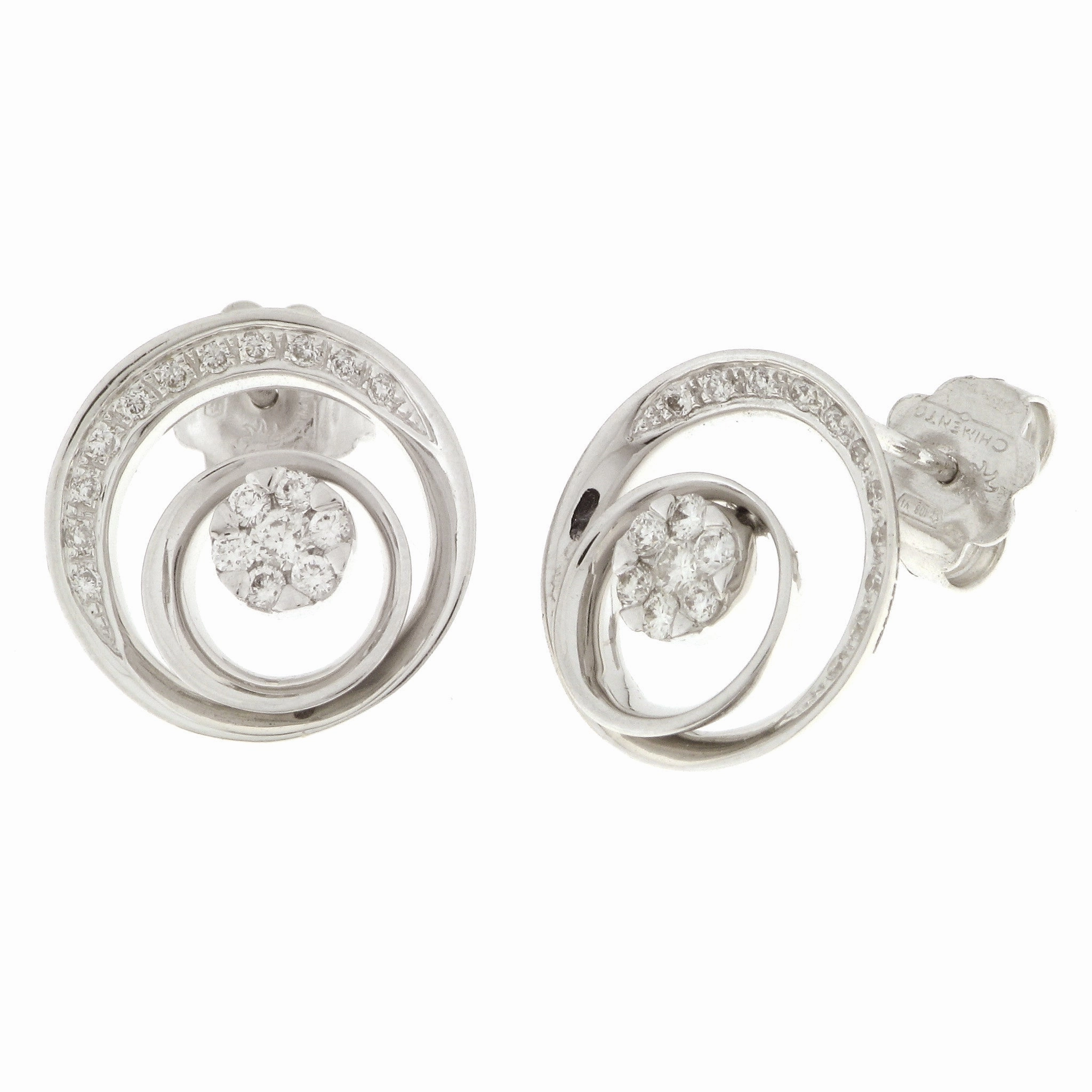 Chimento Fleur 18ct White Gold 0.42ct Diamond Orbital Earrings D