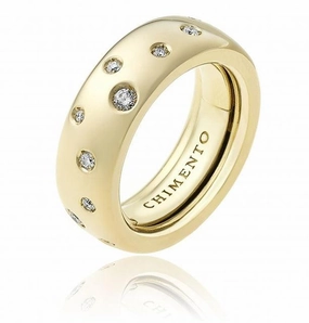 Chimento Forever 18ct Yellow Gold Diamond Adjustable Size-Fit Wide Ring