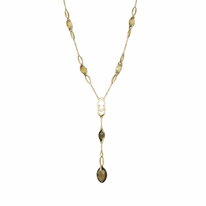 Chimento Marquise 18ct Yellow Gold Citrine Diamond Necklace D