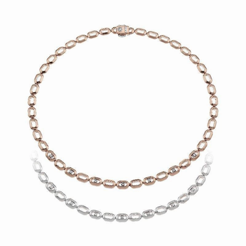 Chimento Optima 18ct Rose and White Gold 0.66ct Diamond Reversible Necklace