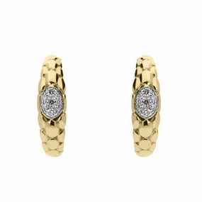 Chimento Stretch 18ct Yellow Gold 0.14ct Diamond Hoop Earrings