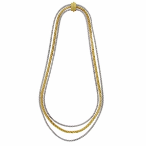 Chimento Stretch Multi 18ct Yellow Gold Diamond Three Strand Necklace