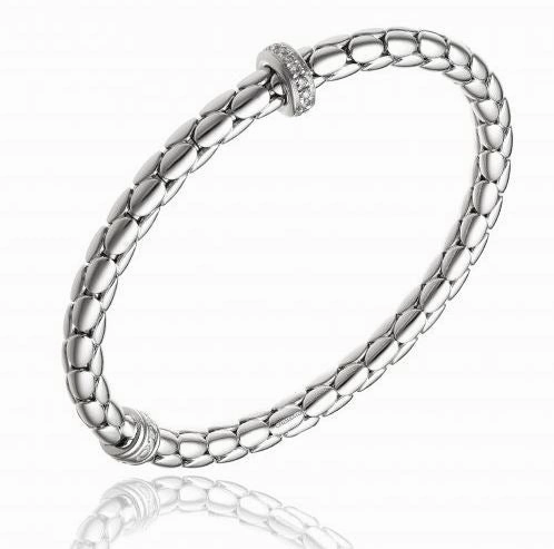 Chimento Stretch Spring 18ct White Gold 0.19ct Diamond Bracelet