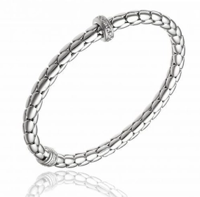 Chimento Stretch Spring 18ct White Gold 0.19ct Diamond Bracelet