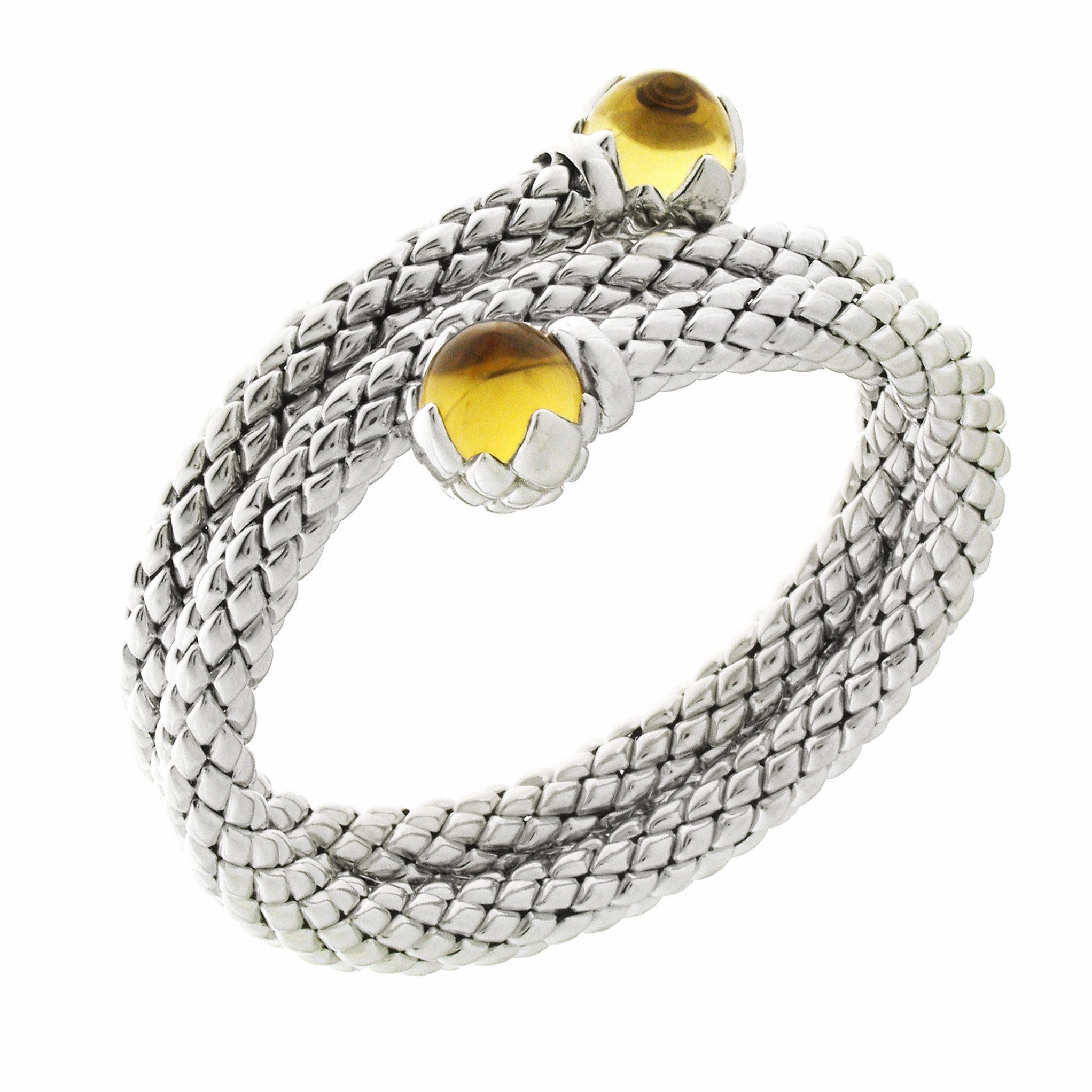 Chimento Stretch Sterling Silver Round Citrine Bracelet D