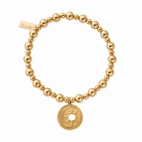 Chlobo Boho Luxe Gold Plated Mini Small Ball Midnight Bracelet D