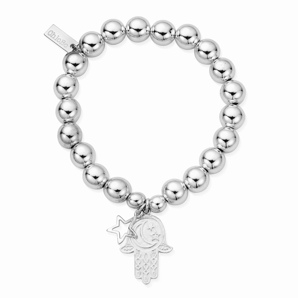 Chlobo Boho Luxe Medium Ball Moon and Star Hamsa Hand Bracelet