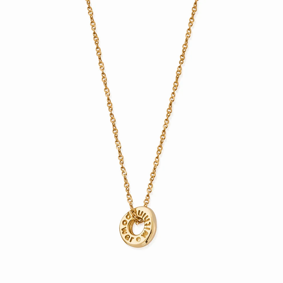 Chlobo Gold Plated Tiny Twisted Rope Chain Power Within Necklace