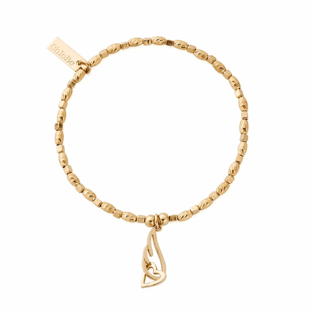 Chlobo Iconics Gold Plated Chlobo Iconics Soul Glow Interlocking Heart and Angel Wing Bracelet