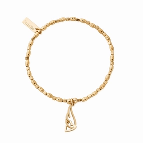 Chlobo Iconics Gold Plated Chlobo Iconics Soul Glow Interlocking Heart and Angel Wing Bracelet