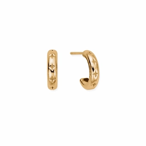 Chlobo Iconics Gold Plated Cut Out North Star Huggie Hoop Earrings