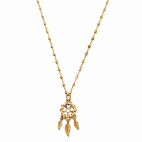 Chlobo Iconics Gold Plated Delicate Cube Dream Catcher Necklace